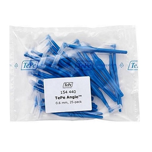 totaal Behoren ziek Tepe Angle Interdental Brushes Blue 0.6mm - Pack Of 25 - BeautyCeuticals LLC